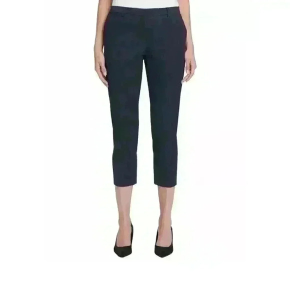 Tommy Hilfiger Woman Pants Radcliffe Cropped Slim Navy Blue Sz 10‎ NWT - Picture 1 of 5